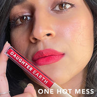DAUGHTER EARTH Liquid Lipstick With Vitamin E & Hyaluronic Acid | Vegan Highly Pigmented Lip Color | Long Lasting Matte Smudge Proof Lip Stick For Moisturised Hydrating Lips - One Hot Mess | 5ml