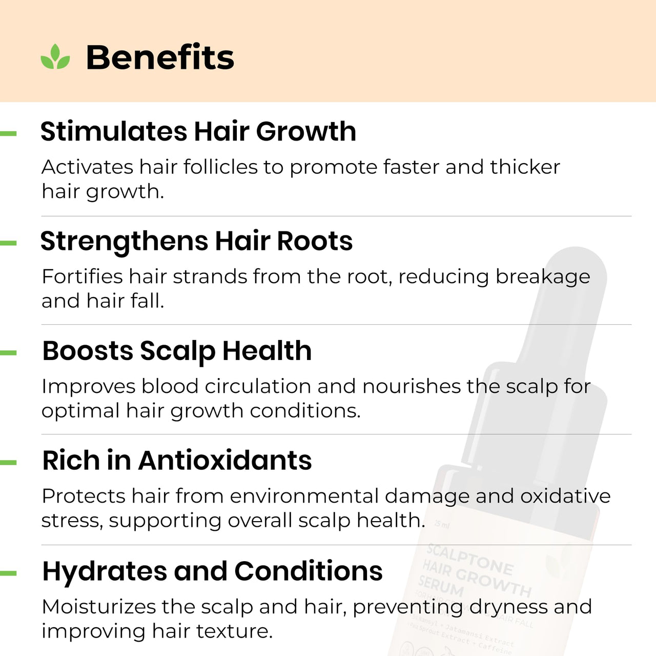 Avimee Herbal Scalptone Hair Growth Serum | Scientifically Proven Formula | Enriched with Nansyl & Green Tea Extract | For Hair Growth & Hair Fall Reduction | 25 ml