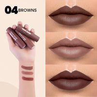MARS Matte Box Set of 3 Lipsticks for Women (3x3.2 gm) (04-Brown) Matte Lip Liner | One Swipe Smooth Application | Long Lasting Lip Pencil (1.4gm) (20-CHILL RED)
