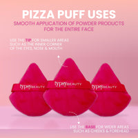 Typsy Beauty Powder Puff Pack of 2 Soft Face Makeup Sponge, Loose powder Foundation Blending Sponges Set, Beauty Blender, Contouring, Wedge Triangle Shape Wet & Dry Tool Washable Reusable(Pink)