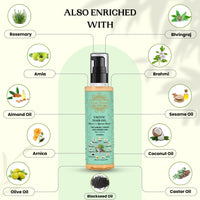 Exotic Aromas Hair Oil Blend of 11 Ayurvedic Herbs, 100 Ml, with Rosemary, Bhringraj, Bhrami, Amla, Almond Oil, For Thicker, Stronger & Shinier Hair