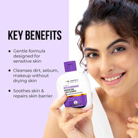 Dr. Sheth's Oats & Ceramide Sensitive Skin Gentle Cleanser | For Delicate Irritated Skin | pH Balanced, Daily Use Non-Drying Cleanser To Hydrate, Soothe & Restores Skin Barrier | Cleans Dirt, Oil & Make-Up | Free of Sulphates, Paraben, Dye & Fragrance | F