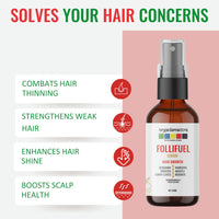 Organix Mantra FolliFuel Hair Growth Serum with Anageline, Hairgenyl, Redensyl, Rosemary, Hibiscus & Curry Leaves | Promotes Hair Growth, Strengthens Roots, Nourishes Scalp - 30ML