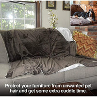 PetFusion Premium Dog Blanket, Cat Blanket | Ultra Soft Pet Blanket Available in Plush or Quilted, 2 Colors (Grey, Brown) | Perfect Blanket for Small Dogs & Large Dogs. 12 Month Warranty X-Large 60 X 48