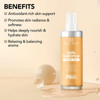 Botanic Hearth Daily Radiance Body Oil 100 ml - Lightweight Hydrating Oil with Vanilla, Coffee, Sesame Oil & Shea Butter for Glowing Skin for Men & Women - in a Premium Glass Bottle