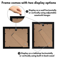 Americanflat 8x10 Picture Frame in Black - Engineered Wood Photo Frame with Shatter-Resistant Glass, Hanging Hardware, and Easel for Wall and Tabletop Display