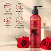 Botanic Hearth Garden Rose Body Wash with Shea Butter & Vitamin E | Moisturizing Body Wash Shower Gel for Softer, Smoother Skin | Sulfate & Paraben Free | for Women & Men | 245ml