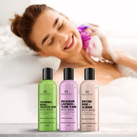 Botanic Hearth Body Wash Set of 3 – British Rose, Neem & Lavender | Hydrating & Purifying Shower Gel | Deep Cleansing, Refreshing & Nourishing | For All Skin Types | 118ml Each