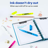 AVERY Hi-Liter Pen-Style Highlighters, Smear Safe Ink, Chisel Tip, 3 Assorted Color Highlighters (25860)