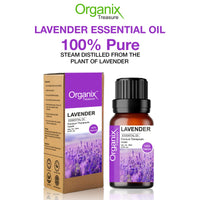 Organix Treasure Lavender Essential Oil for Relaxation, Sleep, Tension Relief, Hair Growth, Skin Care, Fragrance, (15ml)