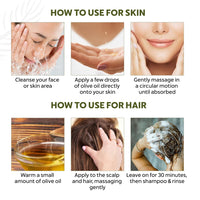 Indus Valley Bio Organic Pure Extra Virgin Olive 100% Organic and Cold-press, Massage Oil for Skin & Hair Care - (100ml)