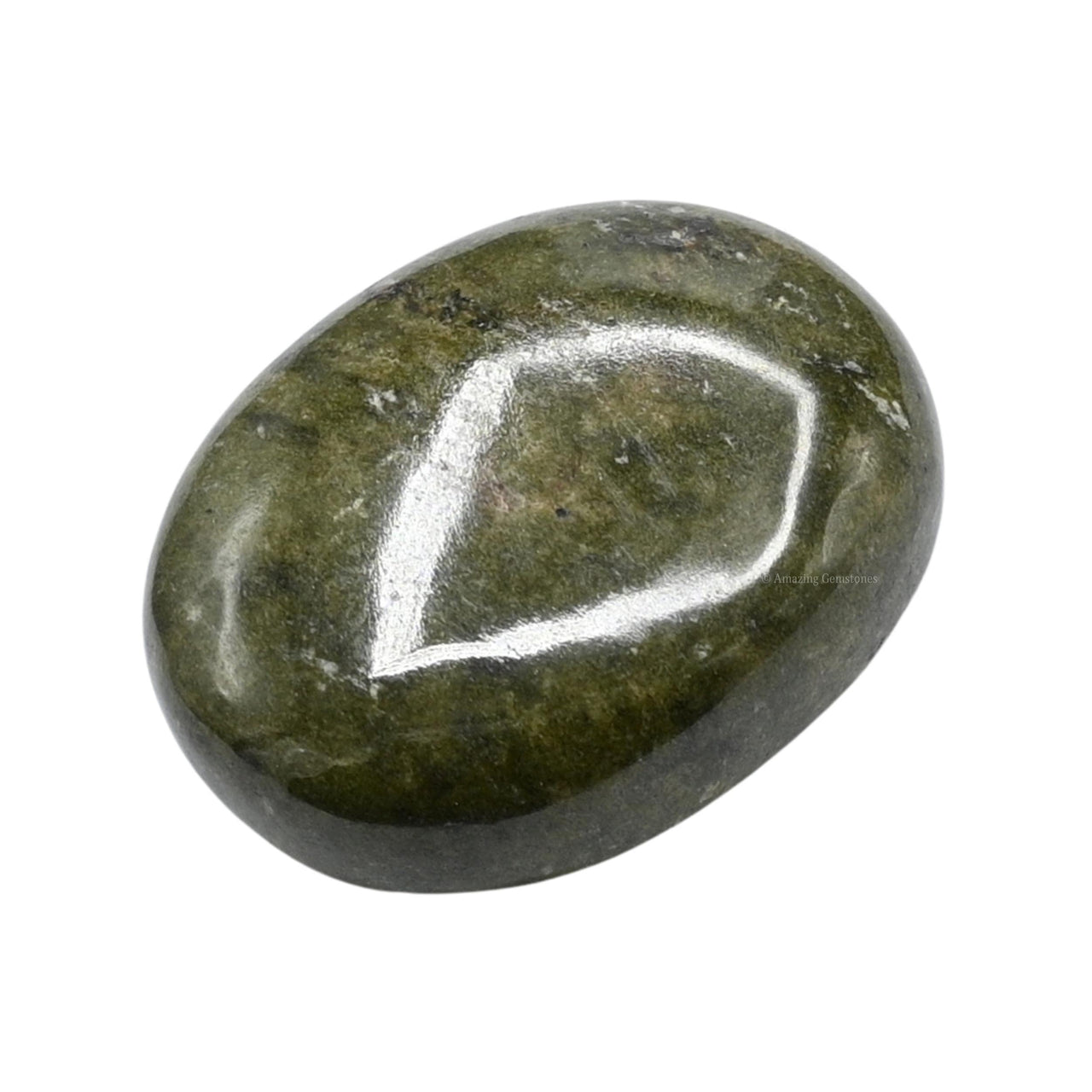 Vesuvianite Palm Stone - Pocket Massage Worry Stone for Natural Body Chakra Balancing, Reiki Healing and Crystal Grid Vesuvianite