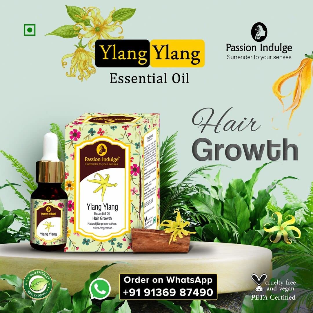 Passion Indulge Natural Hair Fall Control Kit- Argan oil | Ylang Ylang Oil | Free Lemon Grass Oil With Moroccan, Ylang Ylang & Lemon Extract | Combo Pack | (Each 10ml) - Pack of 3