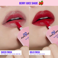 Blue Heaven Blush & Juicy Lip & Cheek Tint Infused With Pomegranate & Strawberry Extract|Multipurpose 3 In 1 Lip Tint|Long Lasting,Water Proof & Hydrating Liquid Blush,Berry Juice,9Ml,Glossy