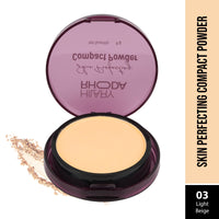 Hilary Rhoda Skin Perfecting Compact Powder | Oil Control & Matte Finish | Buildable Coverage | Blends Easily | Hides Imperfections | 6g (Light Beige | Shade 03)