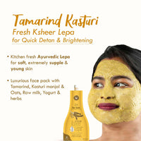Nat Habit Ready-To-Apply Henna Paste & Tamarind Kasturi Lepa - Face Pack The Perfect Choice For Deep Conditioning with Rich Dark Brown Color, Skin Care And Hair Growth Boost
