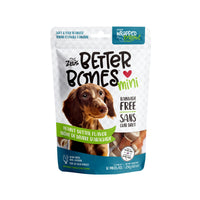 ZEUS Better Bones Dog Treats, Rawhide Free Healthy Dog Treats, Peanut Butter, Chicken-Wrapped Mini Dog Bones, 12 Count, 92749