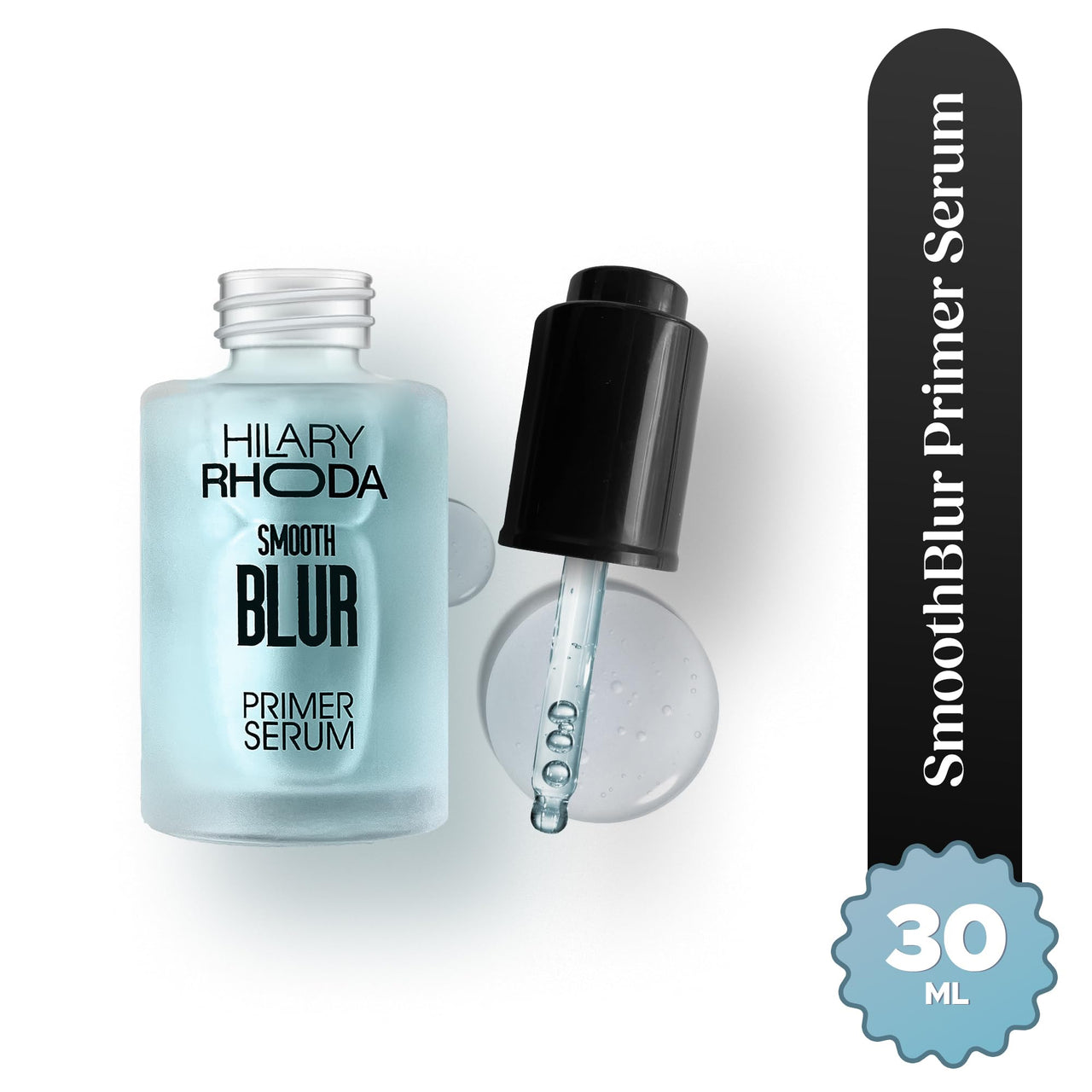 Hilary Rhoda Smooth Blur Primer Serum | Pore Minimising Serum for Face | Moisture-Locking | Infused with Niacinamide | Ultra-hydrating & Nourishes Skin | 30ml (Blueberry - Shade 02)