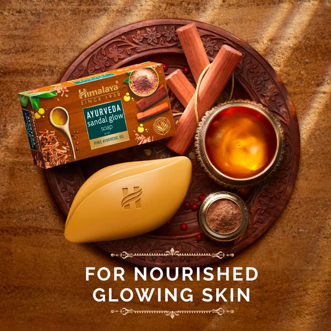 Himalaya Ayurveda Sandal Glow Soap, 75 Gm (Pack Of 4, 300 Gm)