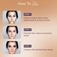 Hilary Rhoda Concealing & Contouring | 8 Shades in Palette | Colour Corrects with High Coverage | Face Palette | Hides Dark Spots & Pigmentation | Buildable Coverage | 12g (Shade-2)