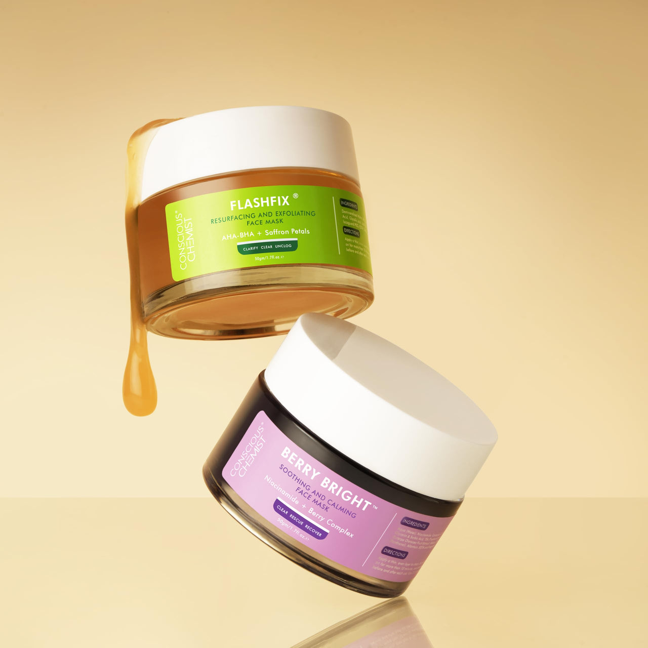Conscious Chemist® Berry Bright Pore Refining & Brightening Face Mask | For Bright and Clear Skin with Niacinamide & Berry Extracts | 50g
