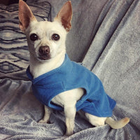 Gooby Fleece Vest Dog Sweater - Blue, X-Small - Warm Pullover Fleece Dog Jacket with O-Ring Leash - Winter Small Dog Sweater Coat - Cold Weather Dog Clothes for Small Dogs Boy or Girl X-Small (Around 4-lb)