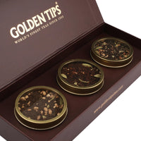 Golden Tips Luxury Tea Gift Pack, 3 Flavor Chai Sampler with Masala, Ginger & Kadak Chai, Exquisite Packaging for Festive Gifts, Weddings, Birthdays & Celebrations
