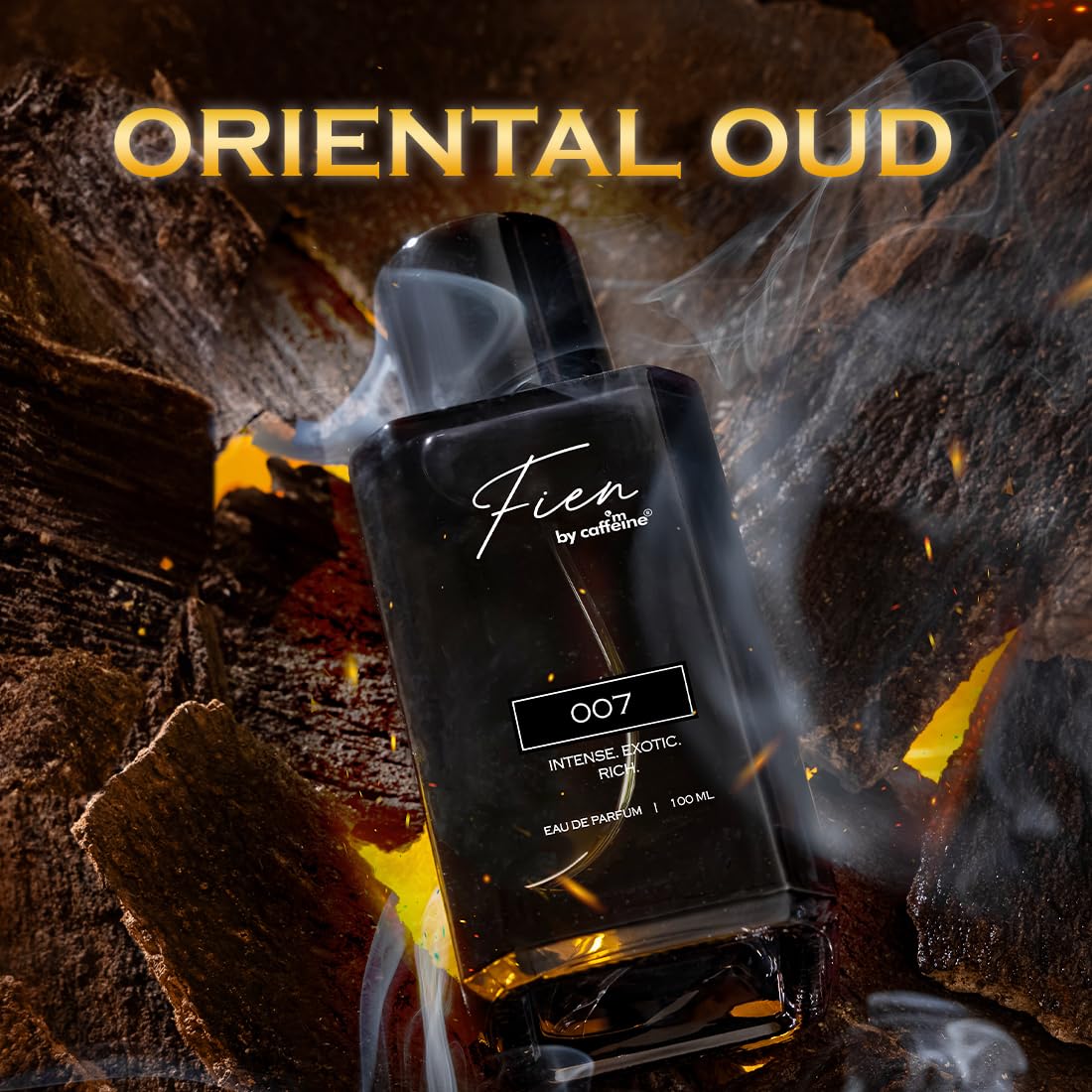 FIEN 007 Perfume for Men | Oriental Oud Scent | 12 Hrs Long Lasting | mCaffeine Fien Perfume | Fien Eau De Parfum with Oud, Sandal & Musk | perfume for men | Solid mCaffeine Premium & Luxurious Perfume - 100ml