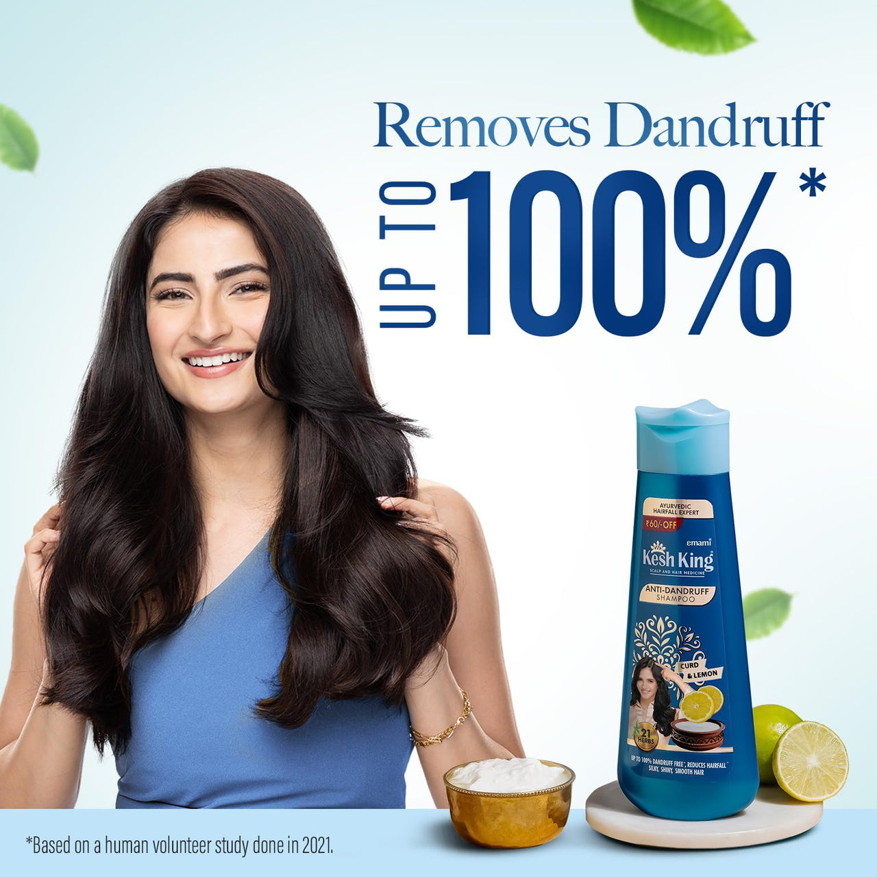 Kesh King Ayurvedic Anti-Dandruff Shampoo | Reduces hair fall | Soothes itchy scalp | No Paraben & No Silicon | 21 natural ingredients | Enriched with curd, lemon & neem | 600 ml