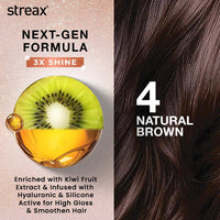 Streax Gel Hair Colour for Women & Men, Natural Brown 4 , 150ml|Hair Colour Brown|100% grey coverage |Long Lasting Hair Color, easy to use| Ammonia Free Hair Color, No Paraben & Sulphate
