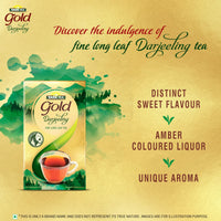 Tata Tea Gold Darjeeling | Fine Long Leaf Authentic Darjeeling Tea | Black Tea | 200g & Tata Tea Gold Darjeeling | Fine Long Leaf Authentic Darjeeling Tea | Black Tea | 75g