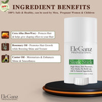 Eleganz Sleek Stick | Hair Wax Stick | High Shine | Sets Flyaways | Non Sticky | No Build-up | 100% Natural Ingredients | 65 ml