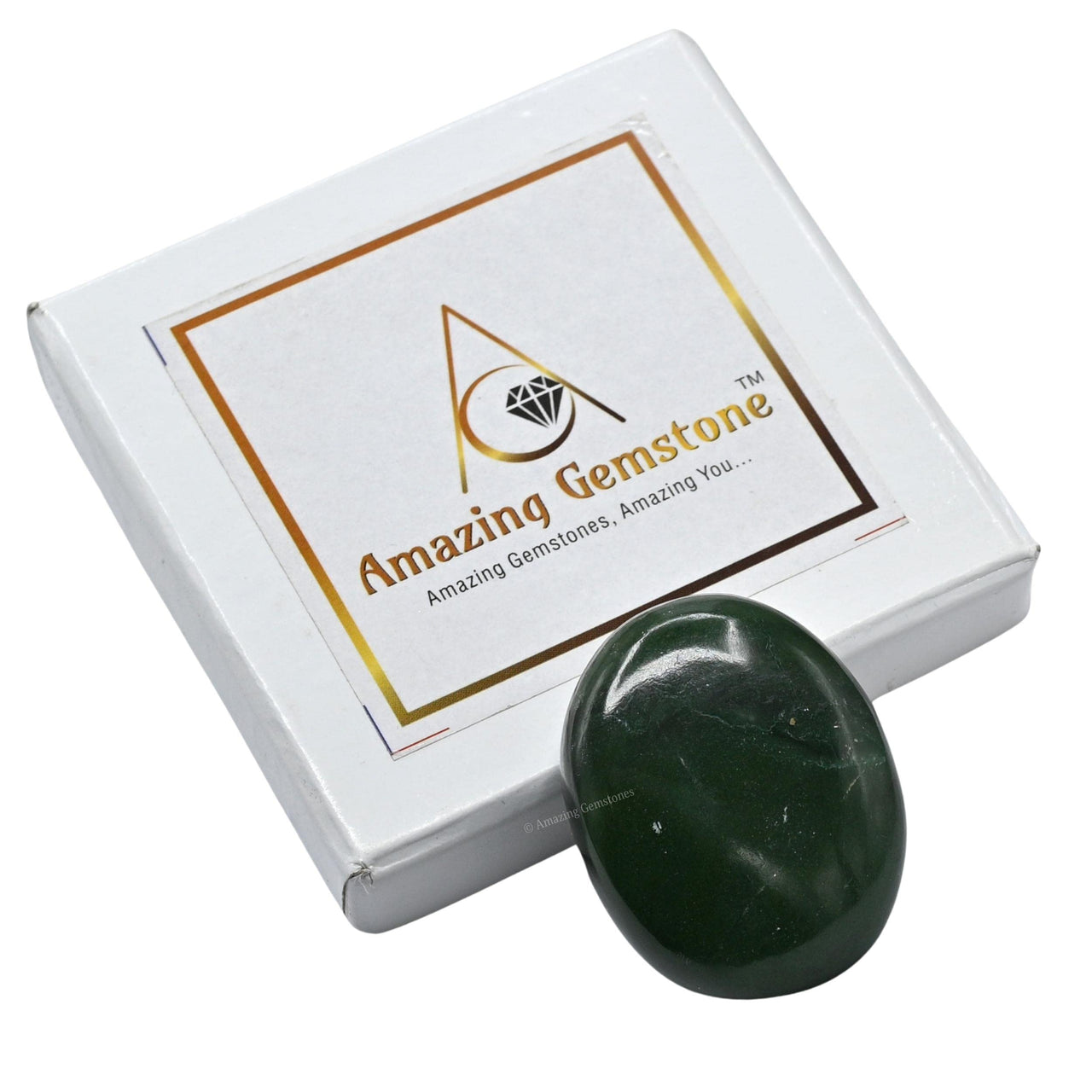 Dark Green Aventurine Palm Stone - Pocket Massage Worry Stone for Natural Body Chakra Balancing, Reiki Healing and Crystal Grid Green Aventurine (Dark)