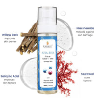Karrot Natural Skincare AHA BHA Toner, Hydrating Face Spray Mist, Reduces Blackheads and Breakouts, Contains Glycolic Acid, Sulphate and Silicone Free, For Women and Men, All Skin Types, 120ml