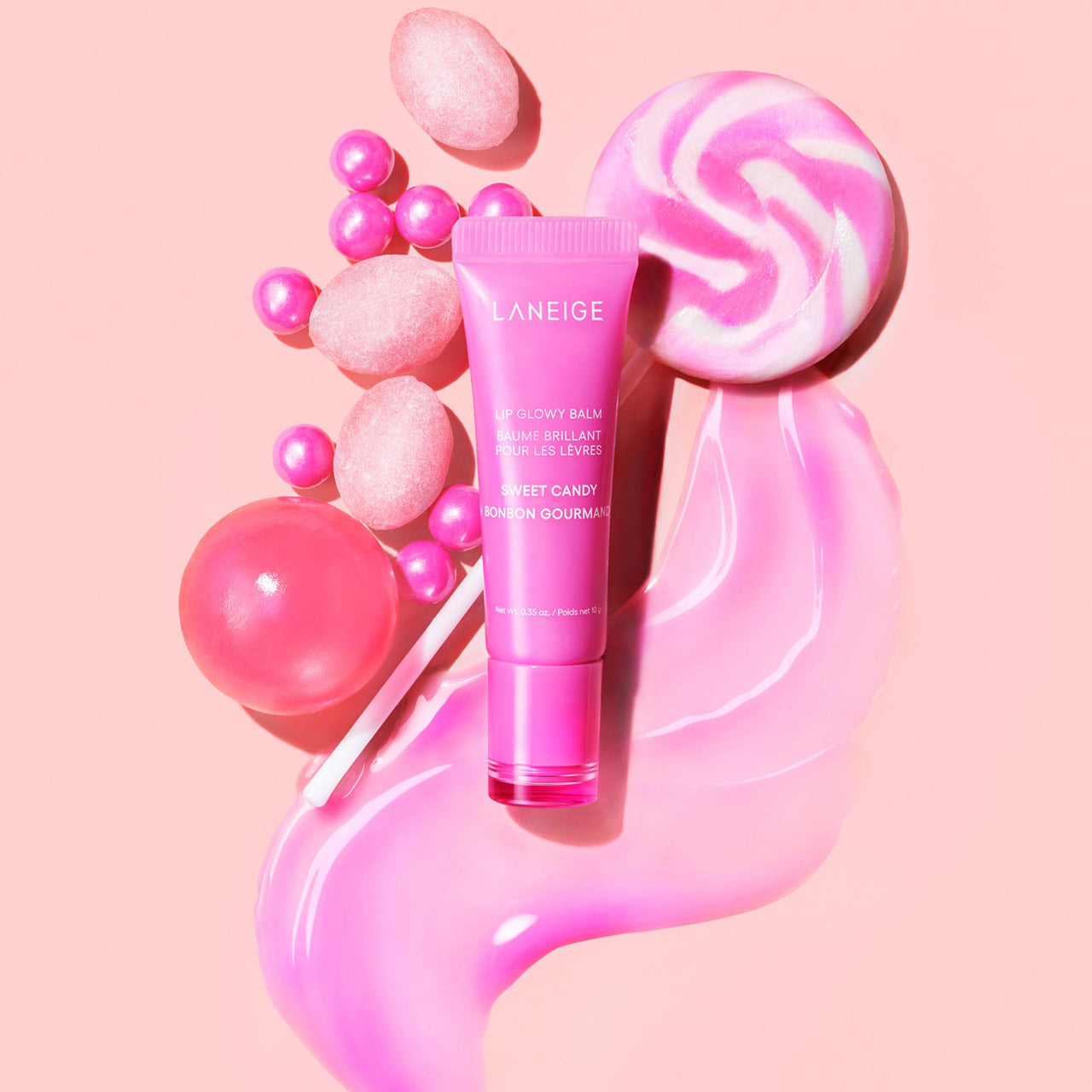 Laneige Lip Glowy Balm | Moisturizing Lip Treatment with Vitamin C + Shea Butter for Soft, Smooth and Glowing Lips | Korean Lip Balm For Dry Chapped Lips |Intense Hydration| Sweet Candy |10Gm