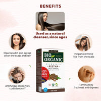INDUS VALLEY Bio Organic Reetha Powder Sapindus Mukorossi 100% Organic & Chemical Free Skin Cleanser (250gm)
