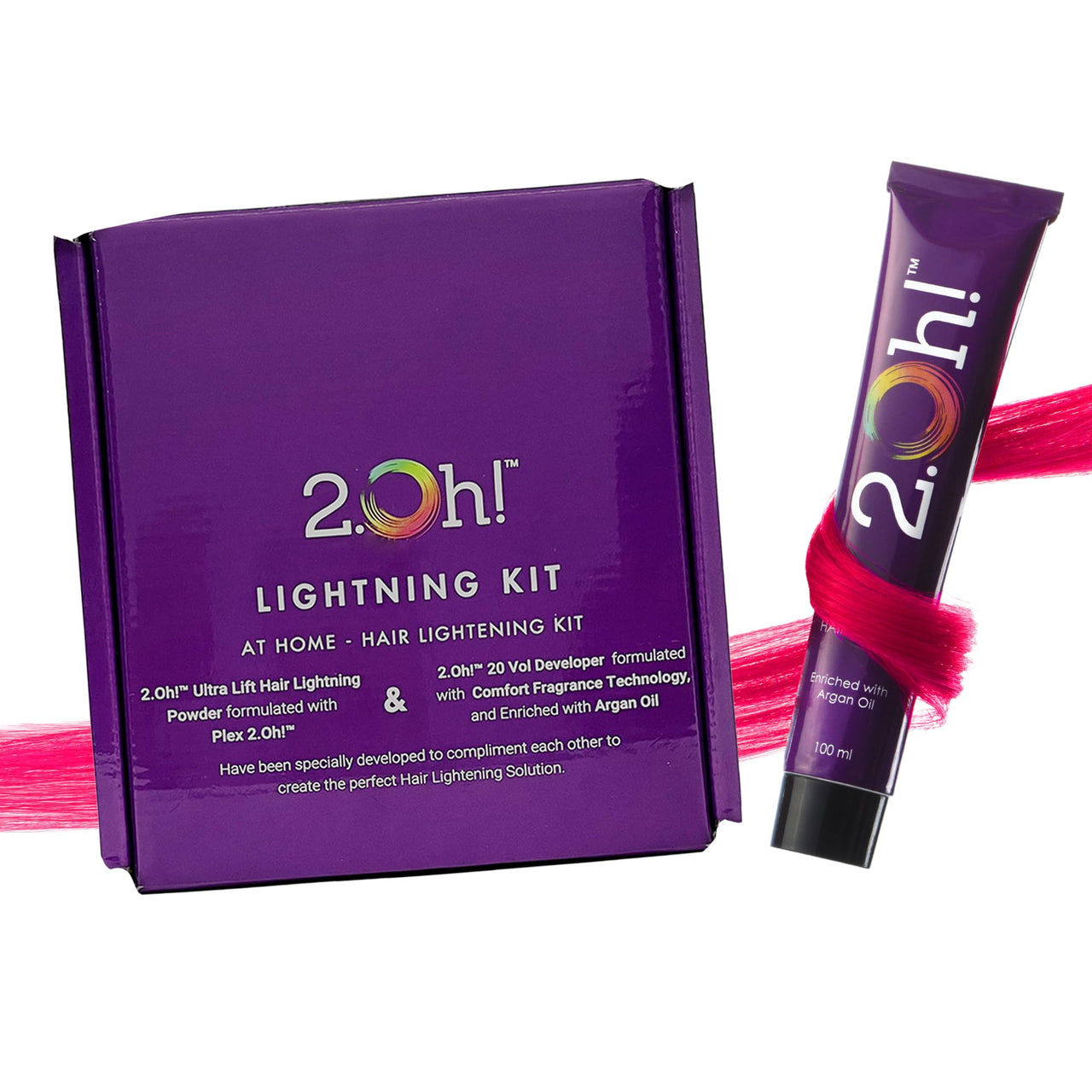 2.Oh! Italian- Sangria Pink Hair Color DIY Kit | Semi Permanent Hair Color + Hair Bleach for Hair Color | Hair Highlights for Women & Men | Hair Bleach with Plex & Argan oil| Lightening Kit