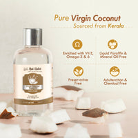 Nat Habit 100% Pure Virgin Coconut Baby Massage Oil For Baby Skin & Hair, Enriched With Vit E & Omega-3, 6 Non-Refined, LLP Free, Chemical & Preservative Free - 100 ml