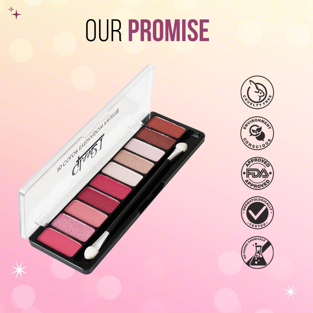 Glam21 Floral beauty 10 Color Eyeshadow Palette |Long-Lasting | Smudge Free | Long Wearing And Easily Blendable Eye Makeup Palette Matte, Shimmery And Metallic Finish Floral beauty