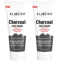 ELIBLISS Charcoal Face Wash, Fights Pollution and Acne, Oil Control for Men & Women Pack of 2