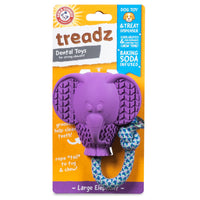 Arm & Hammer for Pets Super Treadz Large Elephant Dental Chew Toy for Dogs - Dog Dental Toys Help Reduce Plaque & Tartar Buildup Without Brushing - Safe for Dogs up to 35 Lbs Large - 1 Pack