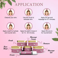 Aryanveda Anti Aging Facial Kit for Glowing Skin (260g), Repairs Wrinkles, Reduce Fine Lines, Remove Dead Skin Cells, All Skin Type for Men & Women (6 Units)