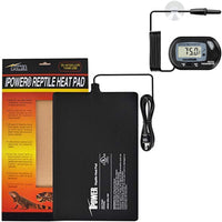 iPower Reptile Heat Pad 4W/8W/16W/24W Under Tank Terrarium Warmer Heating Mat and Digital Thermostat Controller for Turtles Lizards Frogs and Other Small Animals, Multi Sizes 8