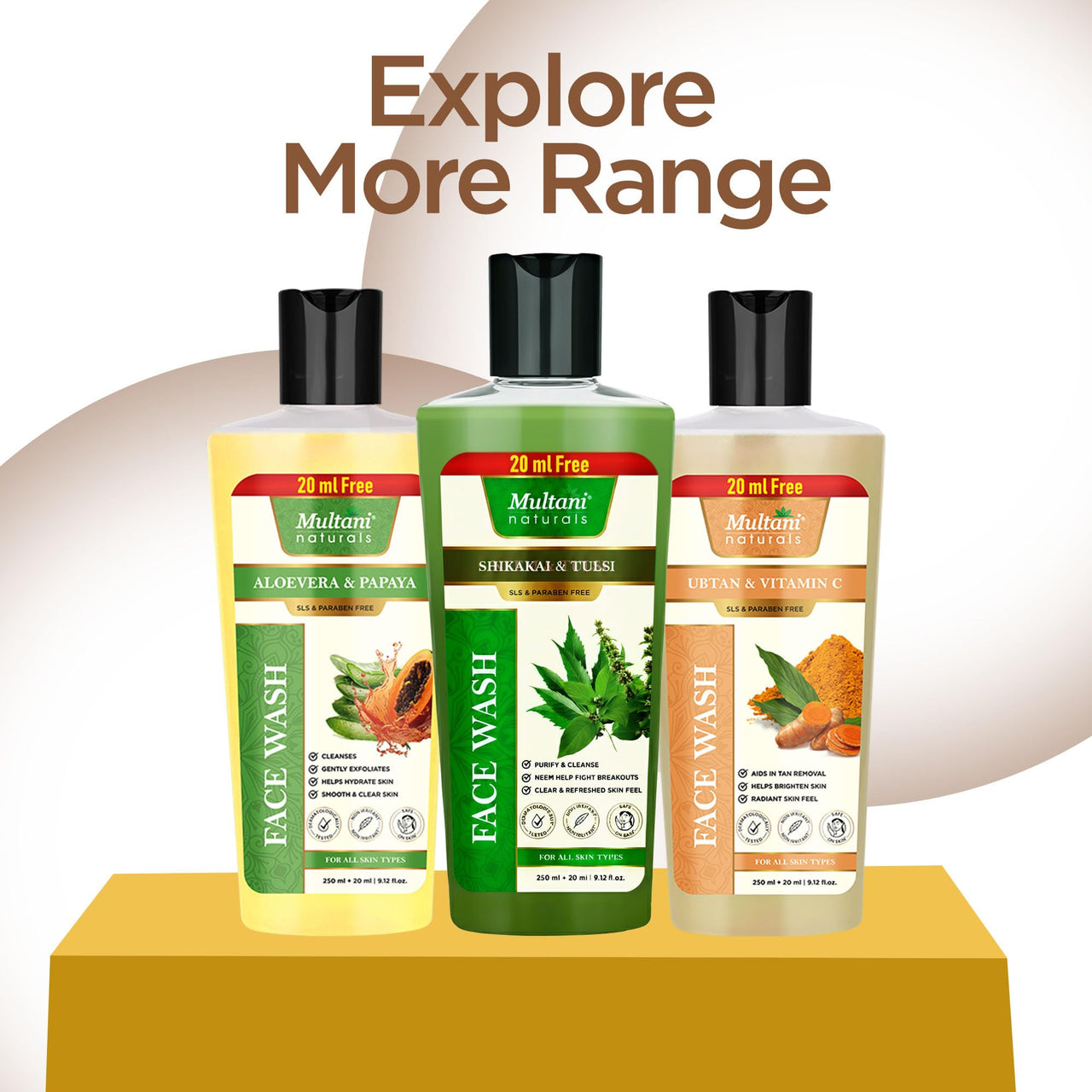 Multani Naturals Sandalwood & Honey Face Wash 270 ml I Ayurvedic Cleanser infused with Madhu (Honey), Aloe Vera Extract and Sandalwood Oil for Men & Women – its Unisex I Face Cleanser Clinically & Dermatologically Tested Herbal Face Wash to Soothe and Res