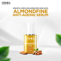 Oshea Herbals Almondfine Anti Ageing Face Serum for Normal Skin Type | Removes Fine Lines & Wrinkles with Skin Hydration | Infused with Grapefruit & Apple Extracts - 30ml