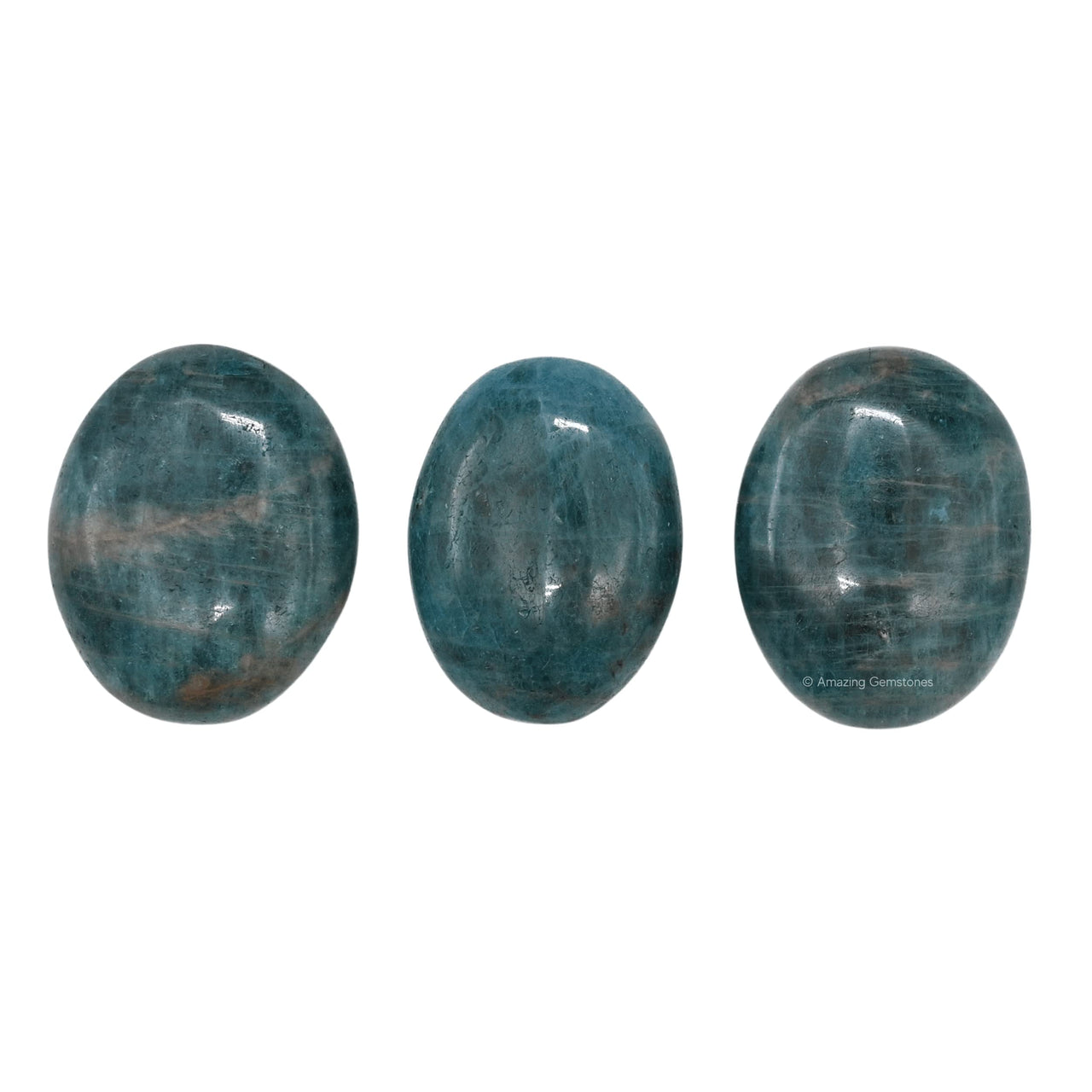 Green Apatite Palm Stone - Pocket Massage Worry Stone for Natural Body Chakra Balancing, Reiki Healing and Crystal Grid Green Apatite