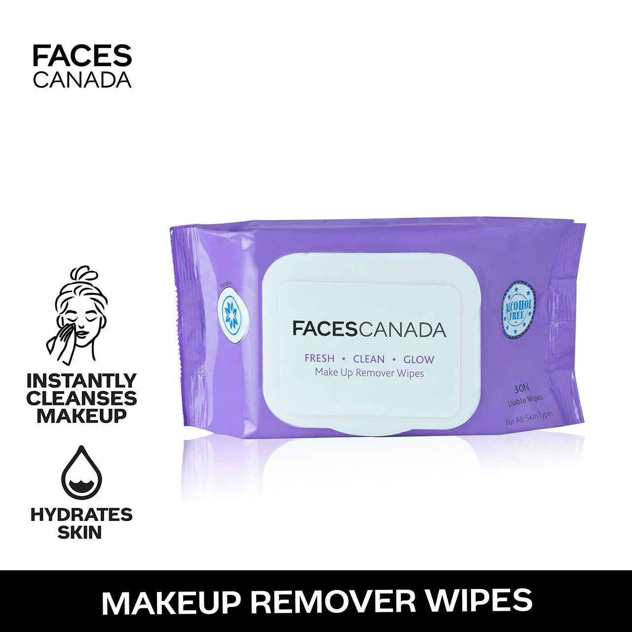 FACES Fresh Clean Glow Makeup Remover Wipes (30 Count)