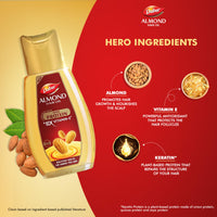 Dabur Almond Hair Oil - 500ml | Provides Damage Protection | Non Sticky Formula | For Soft & Shiny Hair | With Almonds, Keratin Protein, Soya Protein & 10X Vitamin E