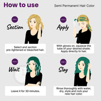 2.Oh! Italian- Aqua Marine Hair Color For Women & Men | Ammonia-Free DIY Semi Permanent Hair Color | Enriched with Argan Oil | Lasts upto 12-15 Washes | Pack of 2