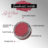 Seven Seas Lips & Cheek Tint Combo Pack of 2 | Matte Natural Blush for Women | Lip Tint with Vitamin E | Nourishing Cheek Tint (Blush Pink)